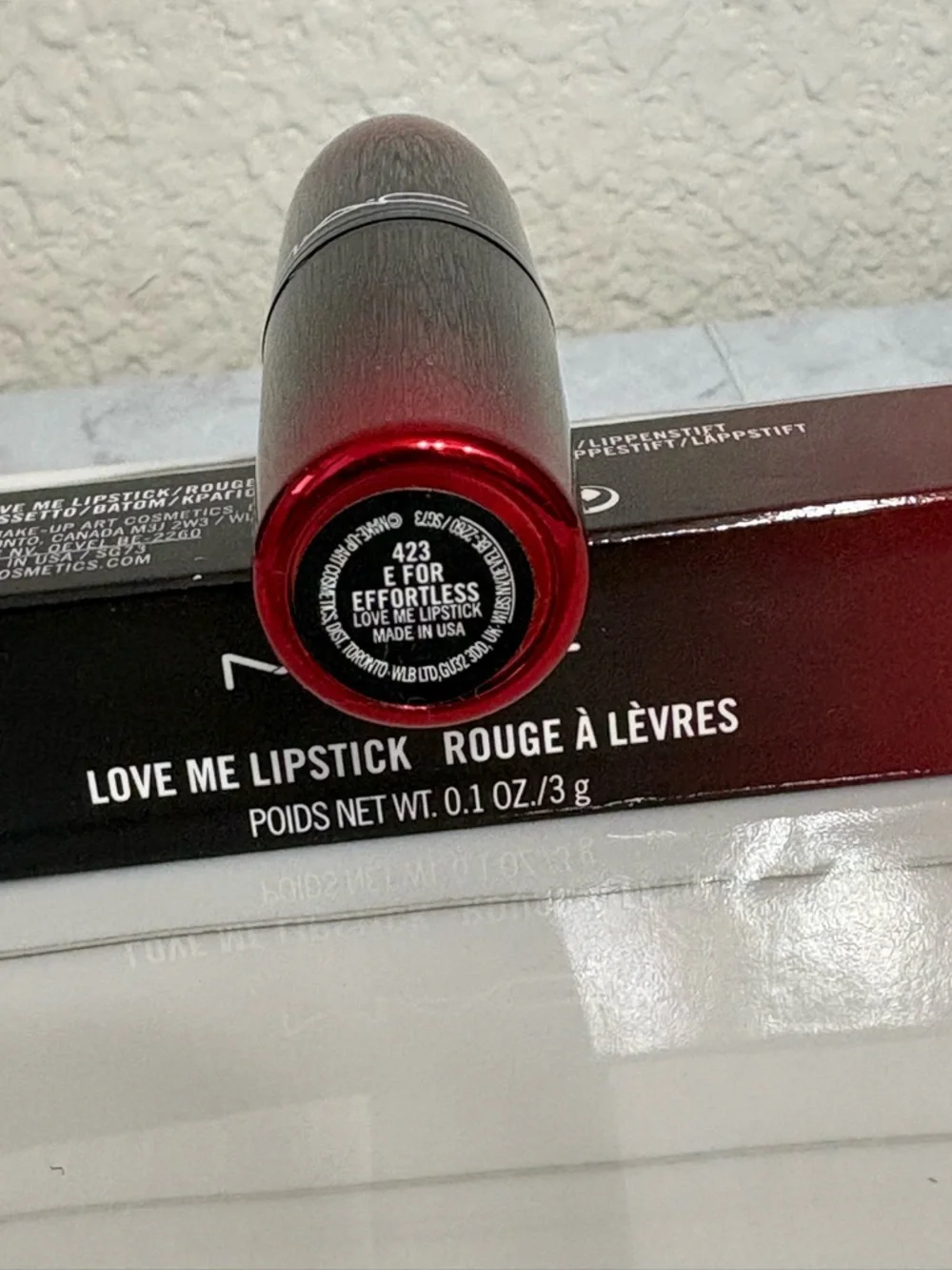 MAC Cosmetics Love Me Lipstick Red #423 E For Effortless Full Size NIB